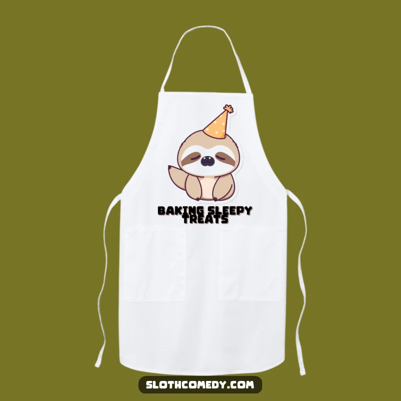 Funny Kawaii Sloth Apron: Sleepy Party Sloth Kitchen Wear for Humorous Cooks