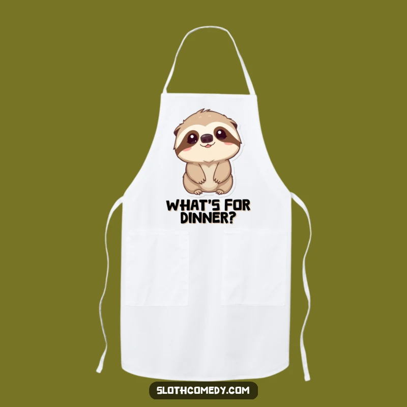 Funny Kawaii Sloth Curiosity Apron: Cook with Charm, Hilarious Funny Gift!