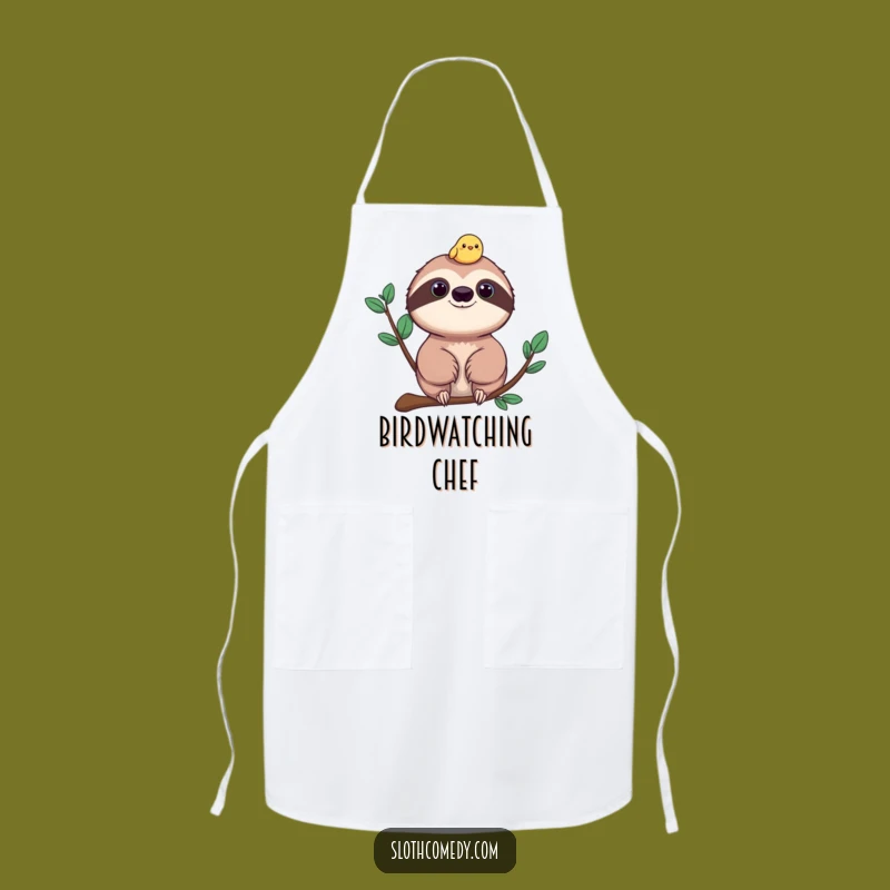 Funny Sloth and Bird Apron - Cheerful Companion Chef Gift