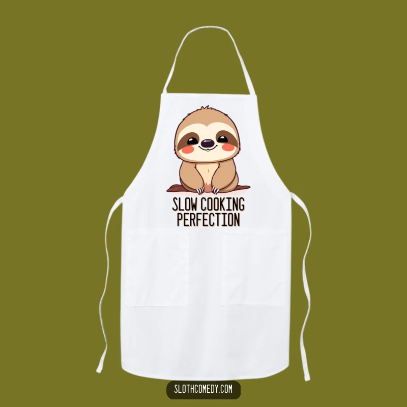 Funny Sloth Slow Descent Chef Apron - Cook at Ease, Great Funny Gift
