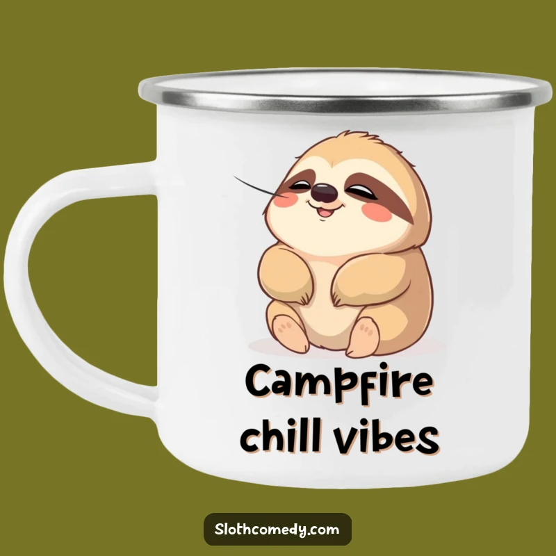 Funny Chubby Sloth Camping Mug: Chill Adventures - Outdoor Humor Gift