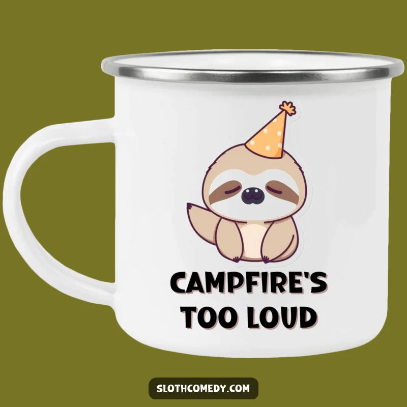 Funny Kawaii Sloth Camping Mug: Sleepy Party Sloth for Humorous Adventures