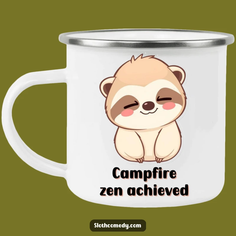 Funny Kawaii Sloth Wink Camping Mug: Relaxed Adventures, Unique Funny Gift!