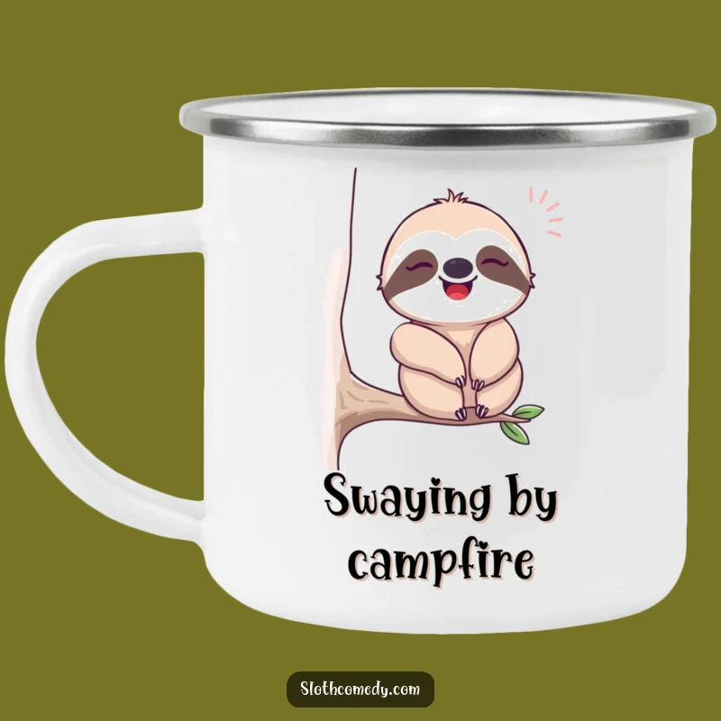 Funny Happy Sloth Sigh Camping Mug: Outdoor Sloth Relax Gift