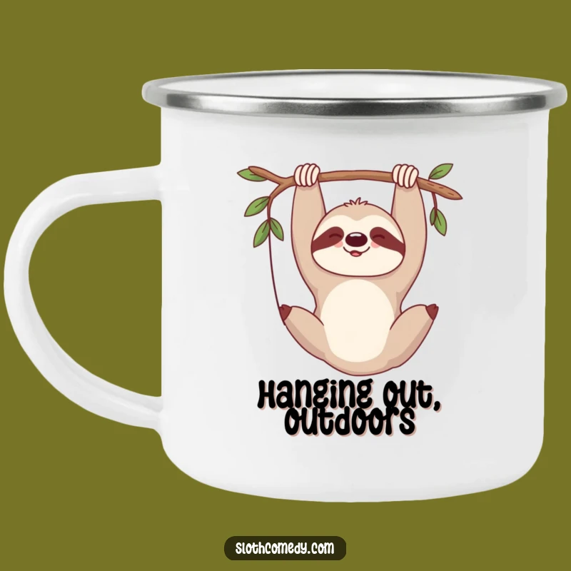 Funny Sloth Sigh Camping Mug: Your Comedic Companion for Ultimate Relaxation