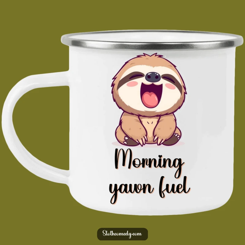 Funny Sloth Yawn Camping Mug - Hilarious Sips & Relaxed Adventures