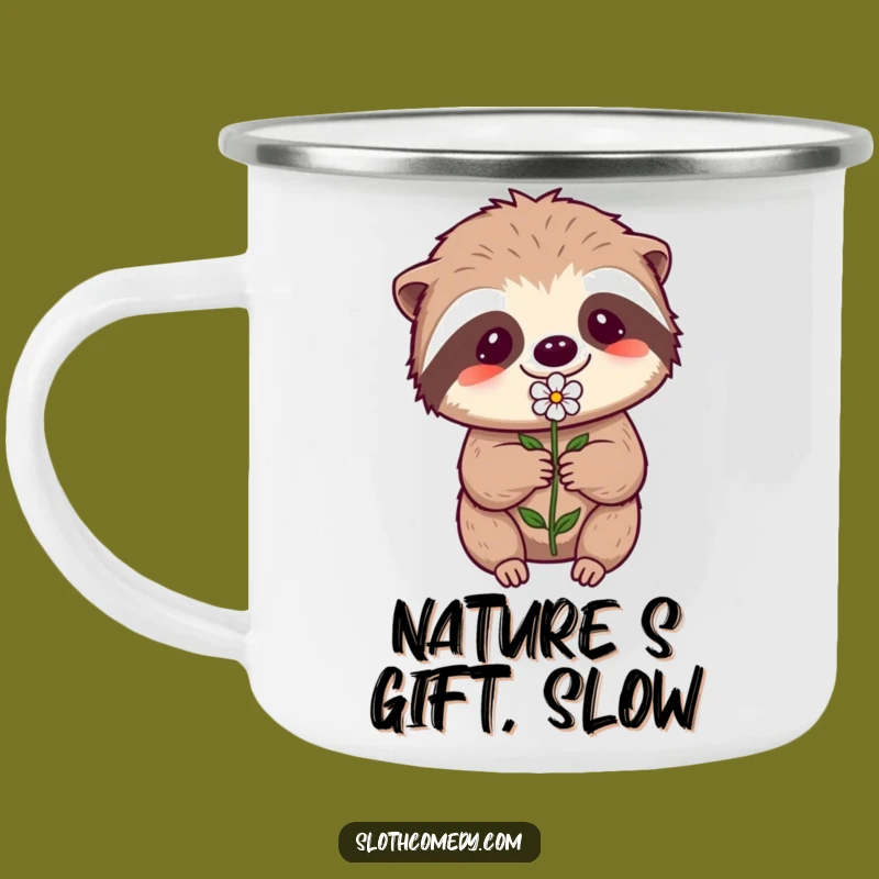 Funny Kawaii Sloth Camping Mug - Effortful Brews for Heartwarming Outdoor Moments