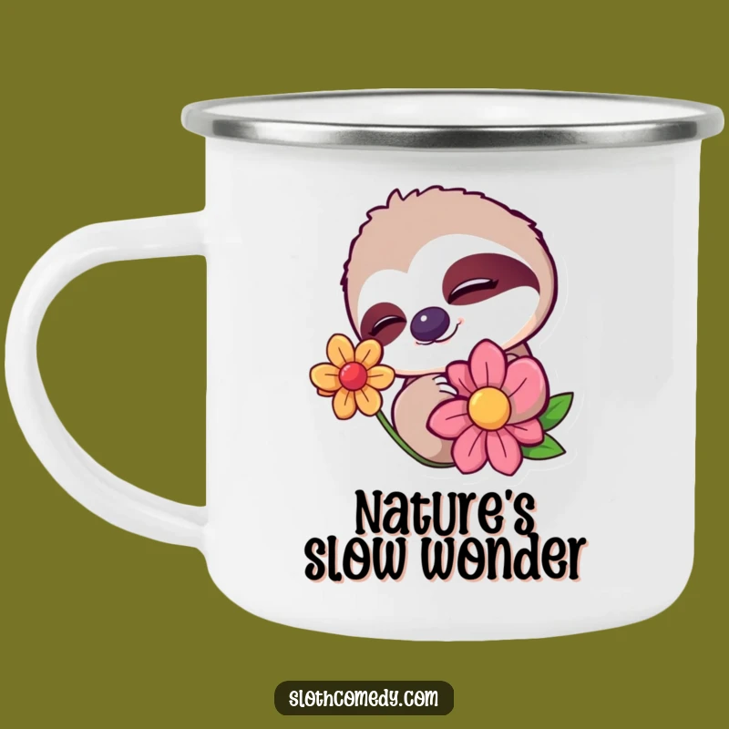Funny Sloth Wink Camping Mug: Gentle Adventures - Outdoor Humor Gift