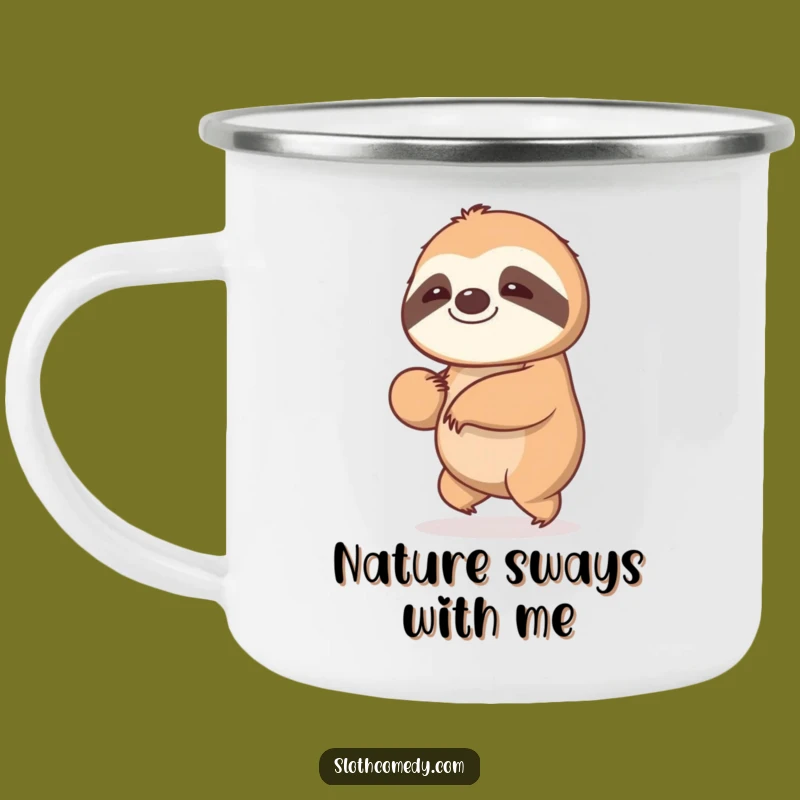Funny Kawaii Sloth Camping Mug - Gentle Brews for Relaxed Outdoor Moments
