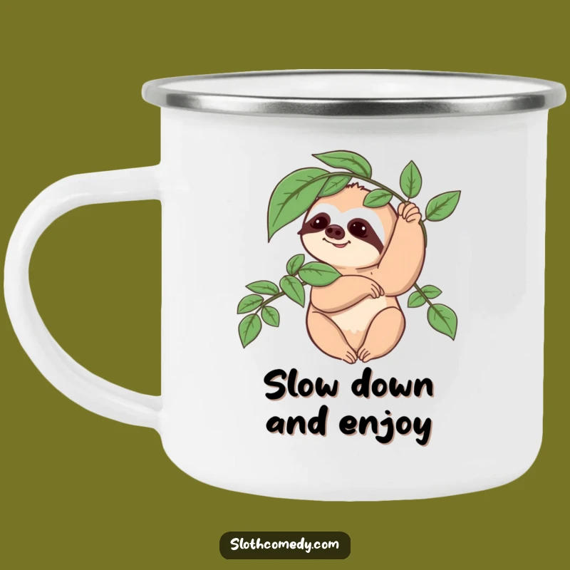 Funny Sloth Camping Mug: Slow Wave, Nature Sips, Perfect Funny Gift!