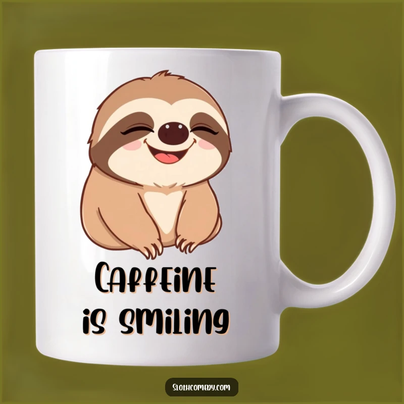 Funny Sloth Grin Mug - Slow Blink to Wide Smile Sloth Gift for Joyful Sips