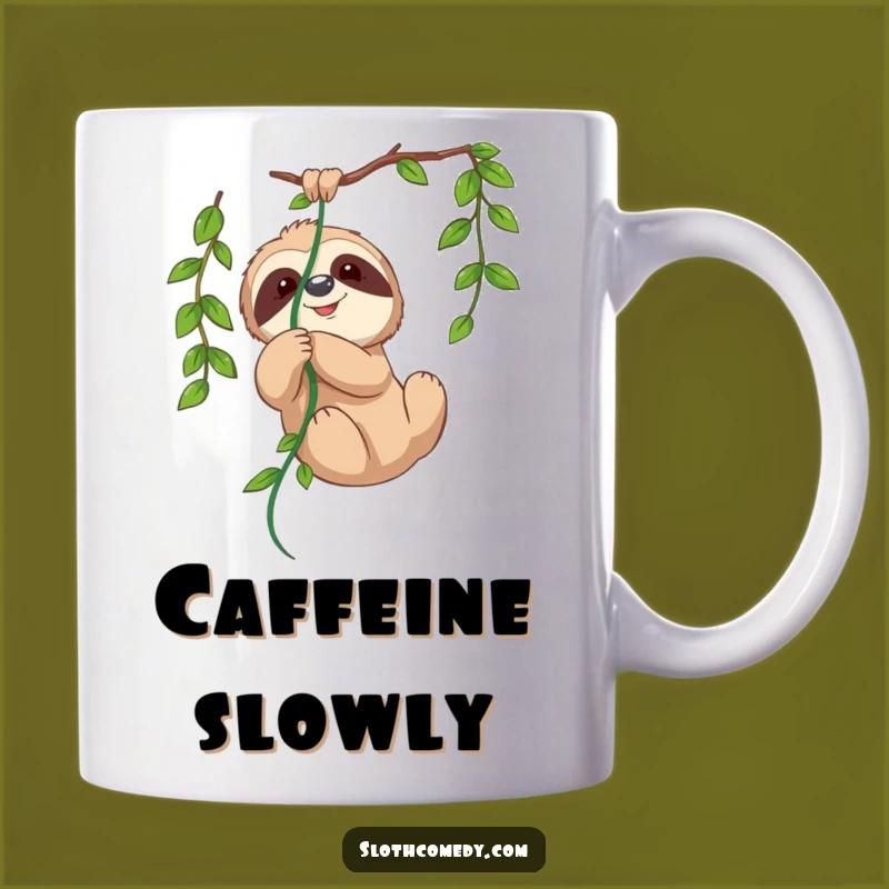 Funny Sloth Vine Mug - Playful Tangled Sloth Gift for Slow & Happy Mornings