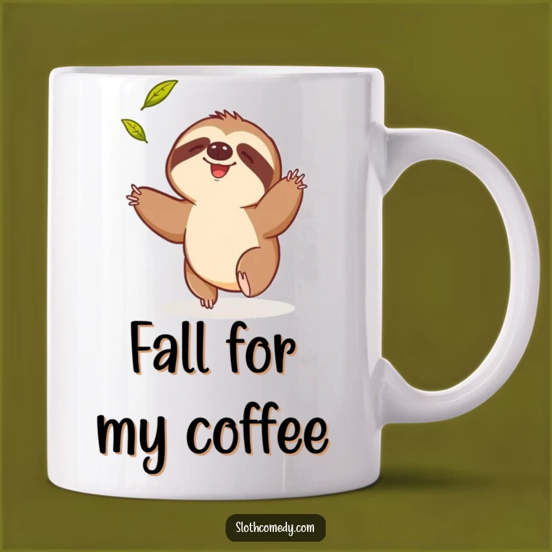 Funny Sloth Leaf Mug: Comical Effort Design, Perfect Funny Gift for Amusers