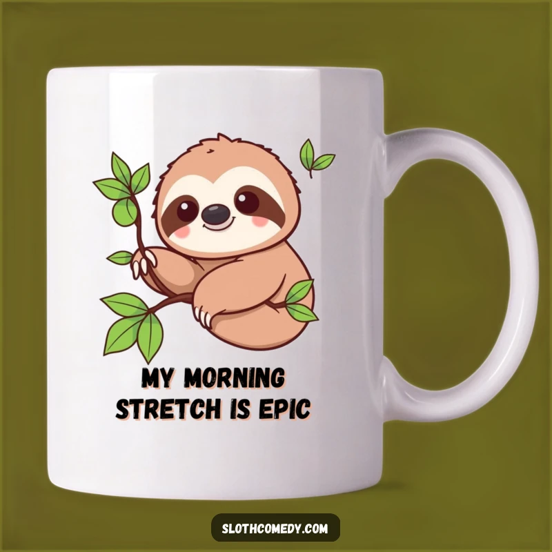 Funny Kawaii Sloth Branch Extend Mug - Adorable Slow Humor Gift