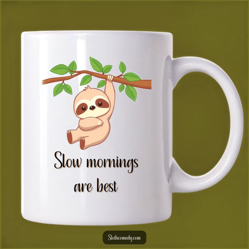 Funny Kawaii Sloth Mug - Peaceful Dangling Sloth Lover Gift, Cute & Hilarious