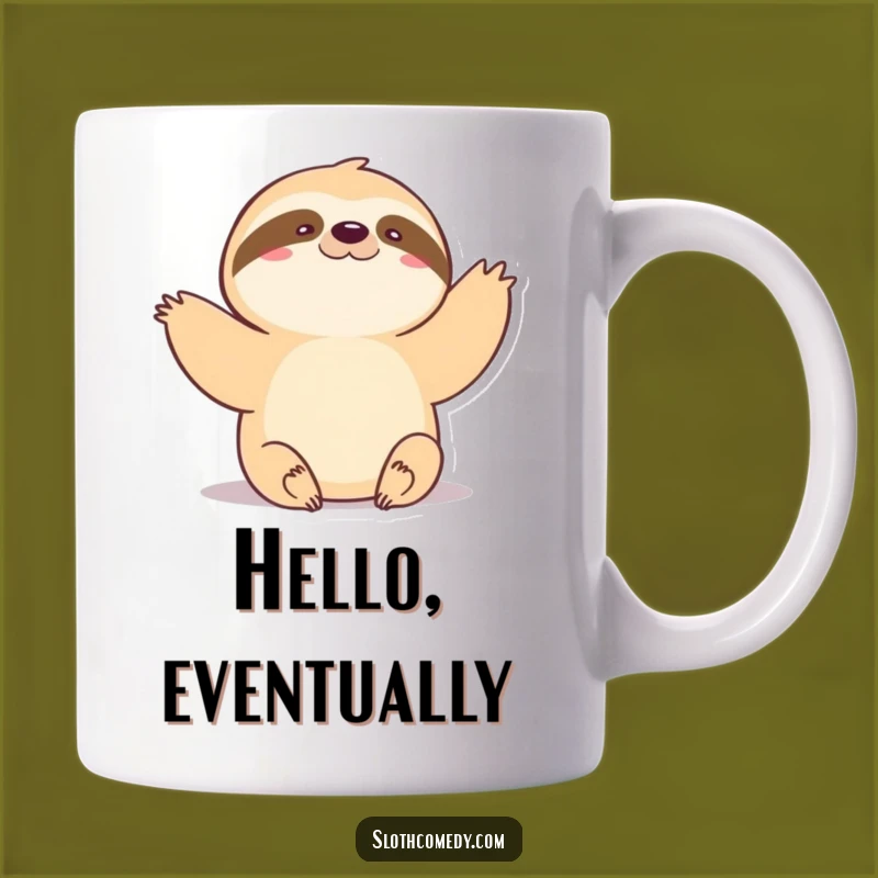 Funny Kawaii Sloth Slow Wave Mug - Gentle Greeting Humor Gift
