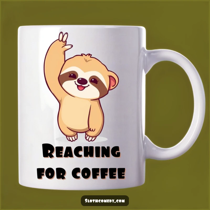 Funny Kawaii Sloth Stretch Mug - Dramatic Arm Mug, Hilarious Gift for Go-Getters