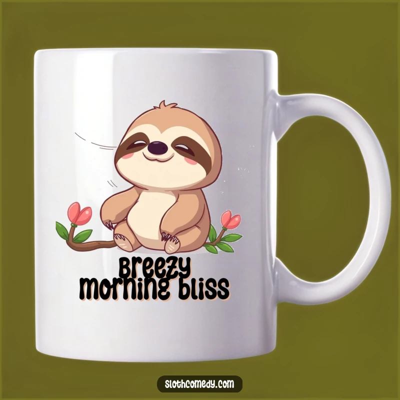 Funny Peaceful Sloth Mug: Serene Breeze Enjoyment Makes a Relaxing Funny Gift