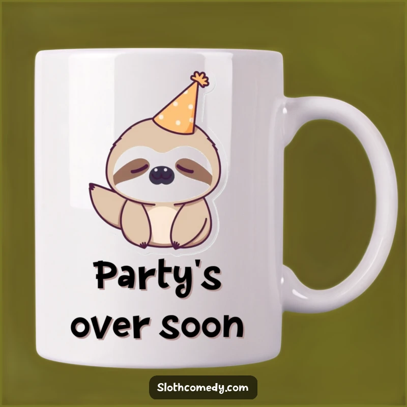 Funny Sleepy Sloth Party Hat Mug: Adorable Kawaii Sloth Gift for Slow Mornings