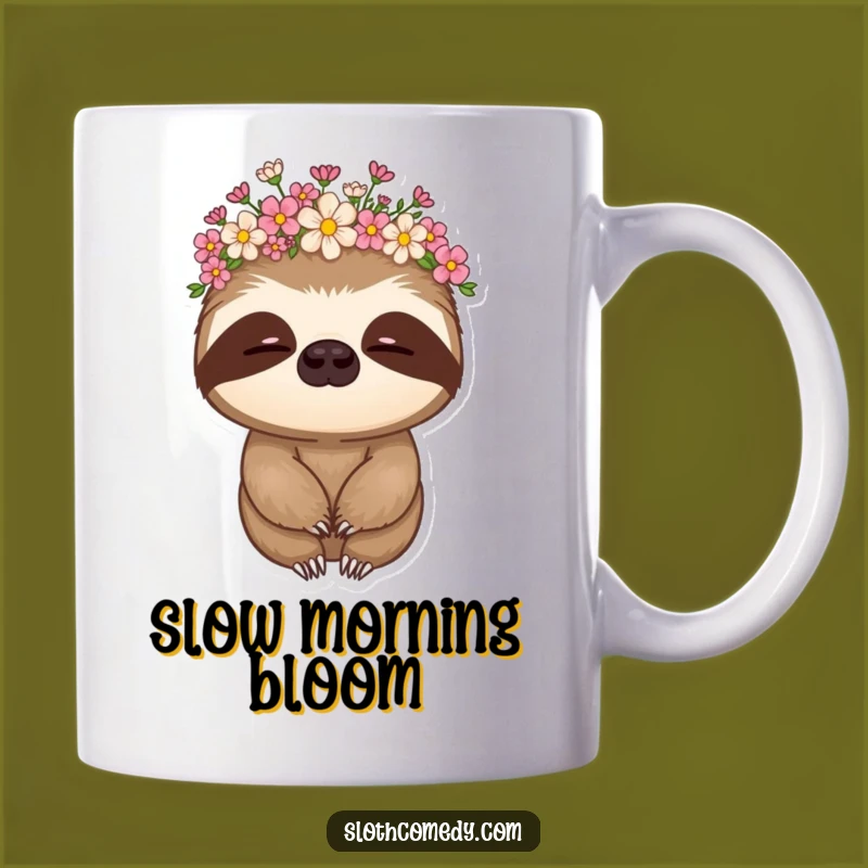 Funny Sloth Flower Crown Mug - Adorable & Hilarious Slowpoke Gift Idea