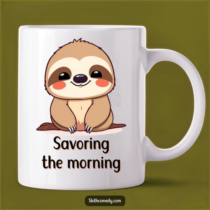 Funny Sloth Slow Descent Mug - Relaxed Smile, Perfect Funny Gift for Chill Vibes