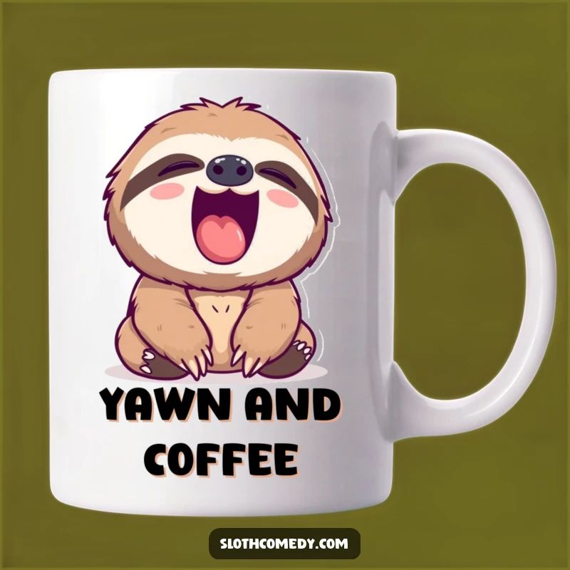 Funny Sloth Yawn Mug - Hilarious & Relatable Morning Coffee Companion