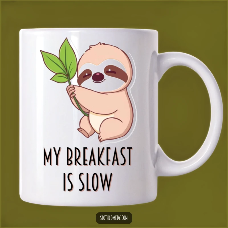 Funny Kawaii Sloth Leaf Mug - Slow & Steady Sloth Lover Gift, Cute & Hilarious