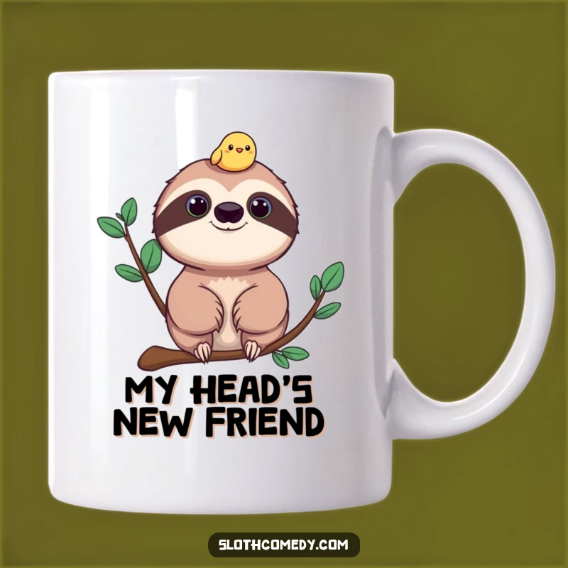 Funny Sloth and Bird Mug - Cheerful Companion Gift for Slow Mornings
