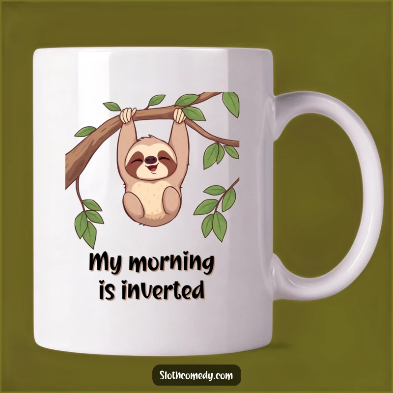 Funny Sloth Giggle Mug: Upside Down Humor, Perfect Funny Gift for Laughers