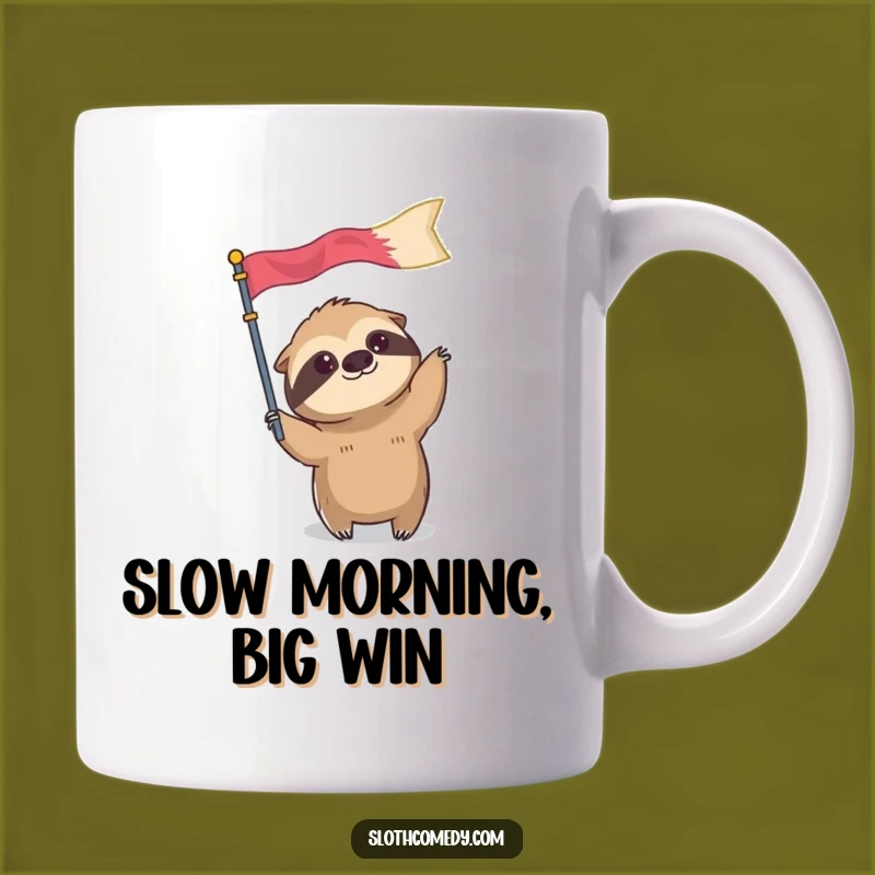 Funny Sloth Flag Mug: Slow & Steady Wins the Laughs, Perfect Funny Gift