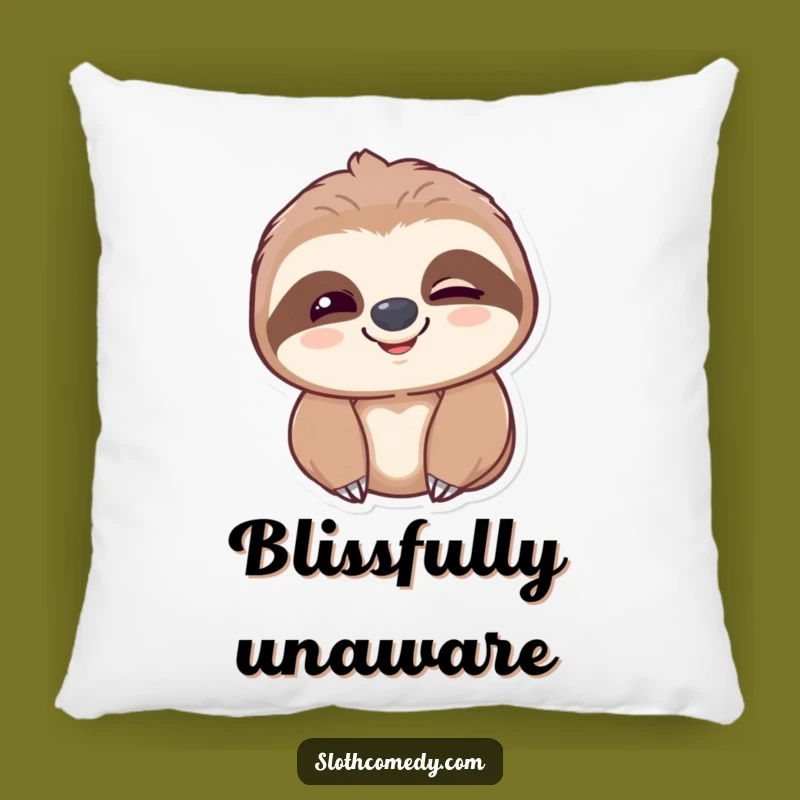 Funny Sloth Pillow - Cozy Slow Blink Smile Cushion, Hilarious Gift