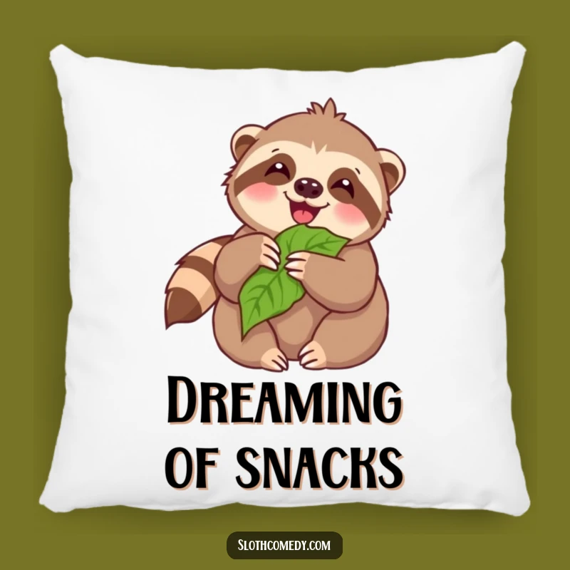 Funny Kawaii Sloth Pillow - Cozy Joyful Munching Accent Humor