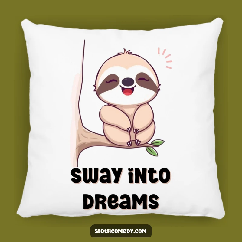 Funny Happy Sloth Sigh Pillow: Cozy Sloth Comfort Gift