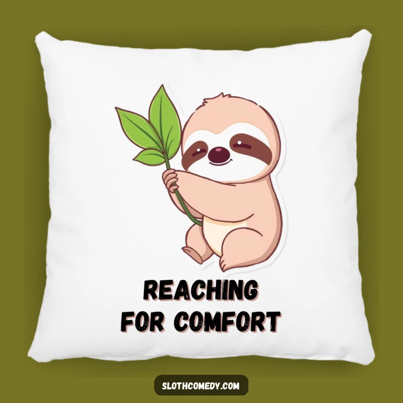 Funny Kawaii Sloth Leaf Pillow - Slow Sloth Cushion, Cute & Hilarious Gift