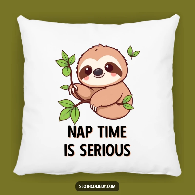 Funny Kawaii Sloth Pillow - Cozy Slow Life Accent Humor
