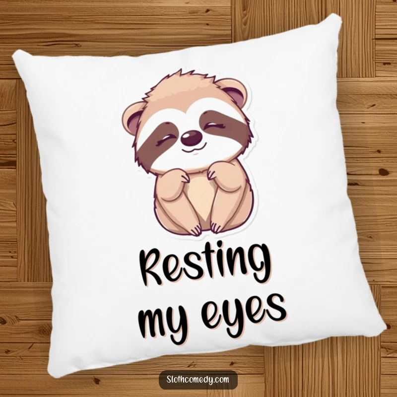 Funny Kawaii Sloth Wink Pillow with a cute sloth giving a sleepy wink, offering comfort and humorous charm.