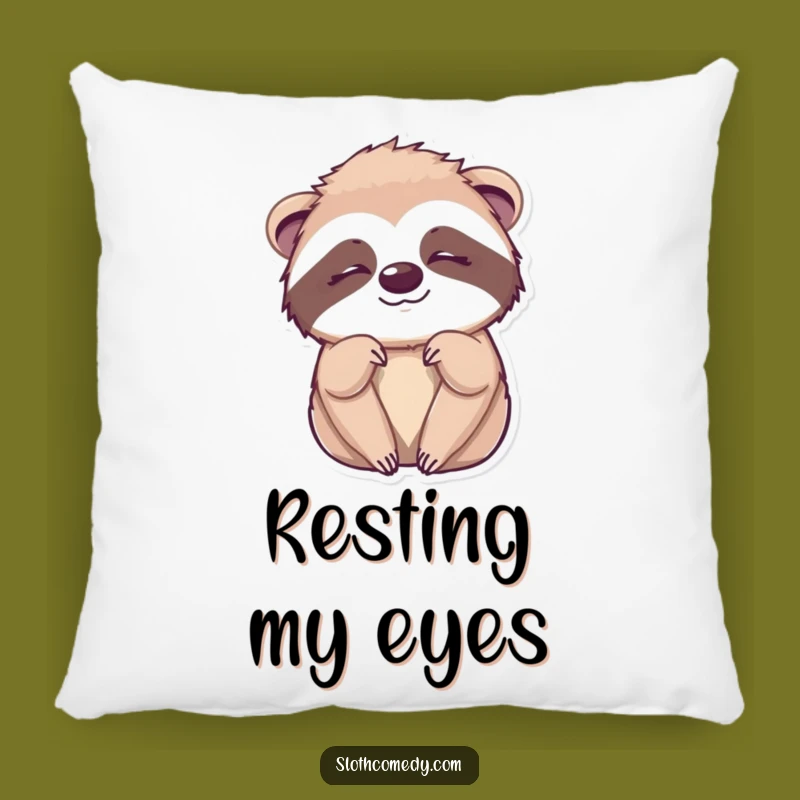 Funny Kawaii Sloth Wink Pillow - Sleepy Sloth Cushion, Cute & Hilarious Gift