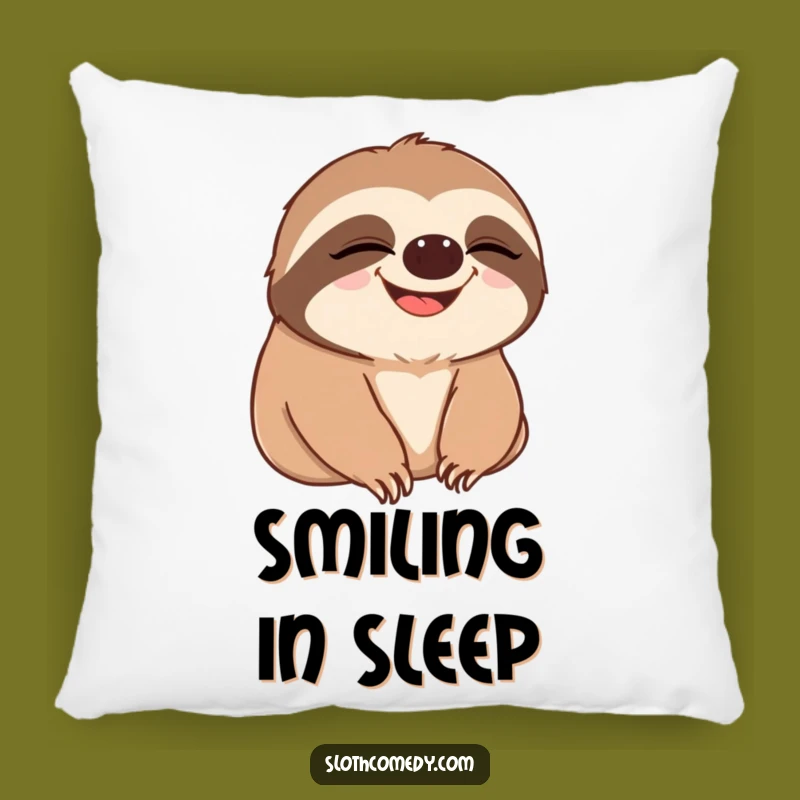 Funny Sloth Grin Pillow - Soft Slow Blink to Wide Smile Sloth Cushion