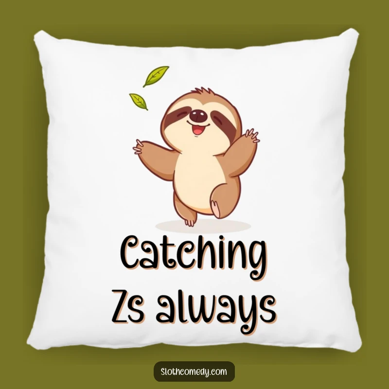 Funny Sloth Leaf Pillow: Cozy Comfort with Comical Effort, Perfect Funny Gift
