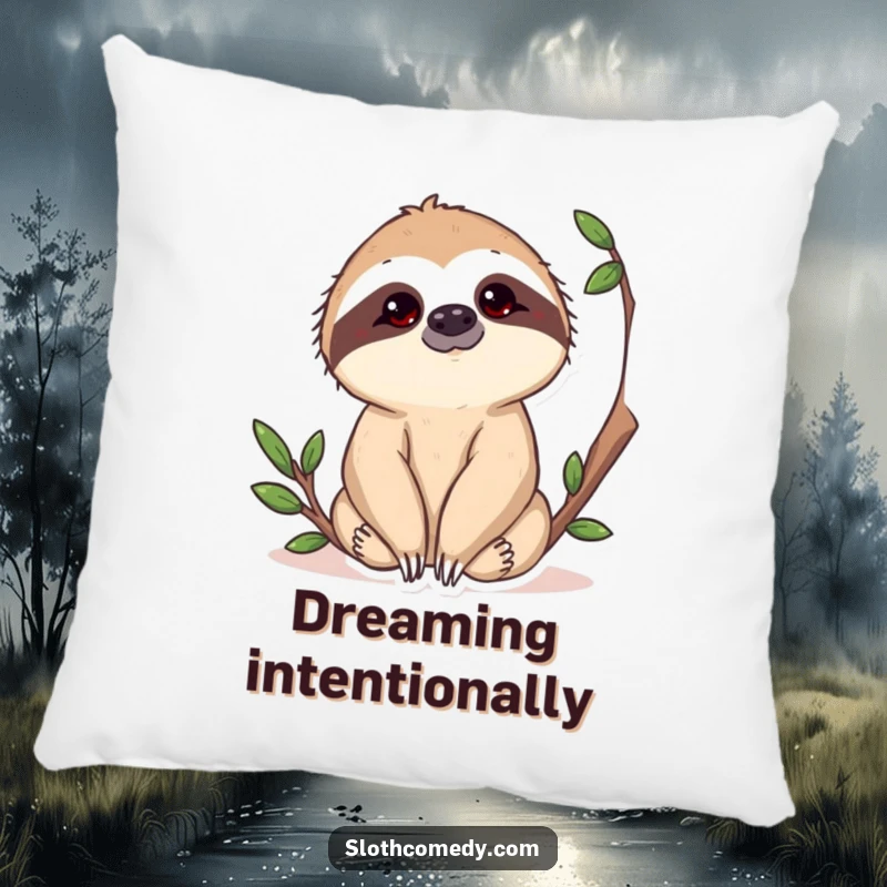 Funny Sloth Pillow featuring a sloth's curious head tilt, offering comfort and a humorous touch to any sofa or bed.