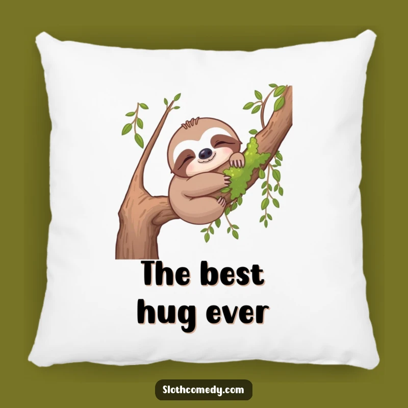 Funny Sloth Pillow - Cozy Mossy Branch Hug Cushion, Gift