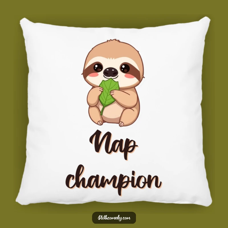 Funny Sloth Pillow: Embrace Cozy Patience with Soft Leaf Gaze