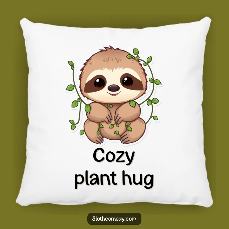 Funny Vine Sloth Pillow: Cozy Nature Comfort - Perfect Funny Gift