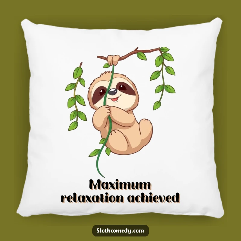 Funny Sloth Vine Pillow - Soft Tangled Sloth Cushion for Cozy Comfort