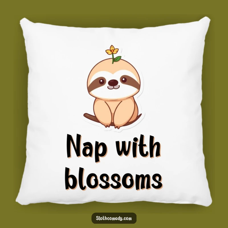 Funny Flower Sloth Pillow: Cozy Floral Comfort - Perfect Funny Gift