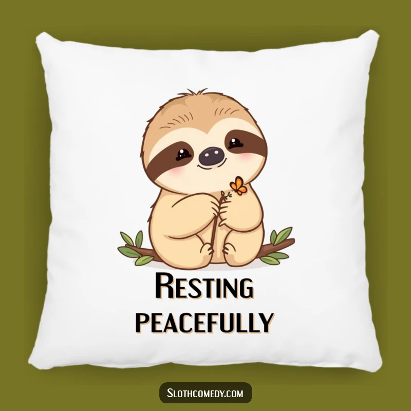 Funny Butterfly Sloth Pillow: Soft Kawaii Cushion, Adorable Funny Gift