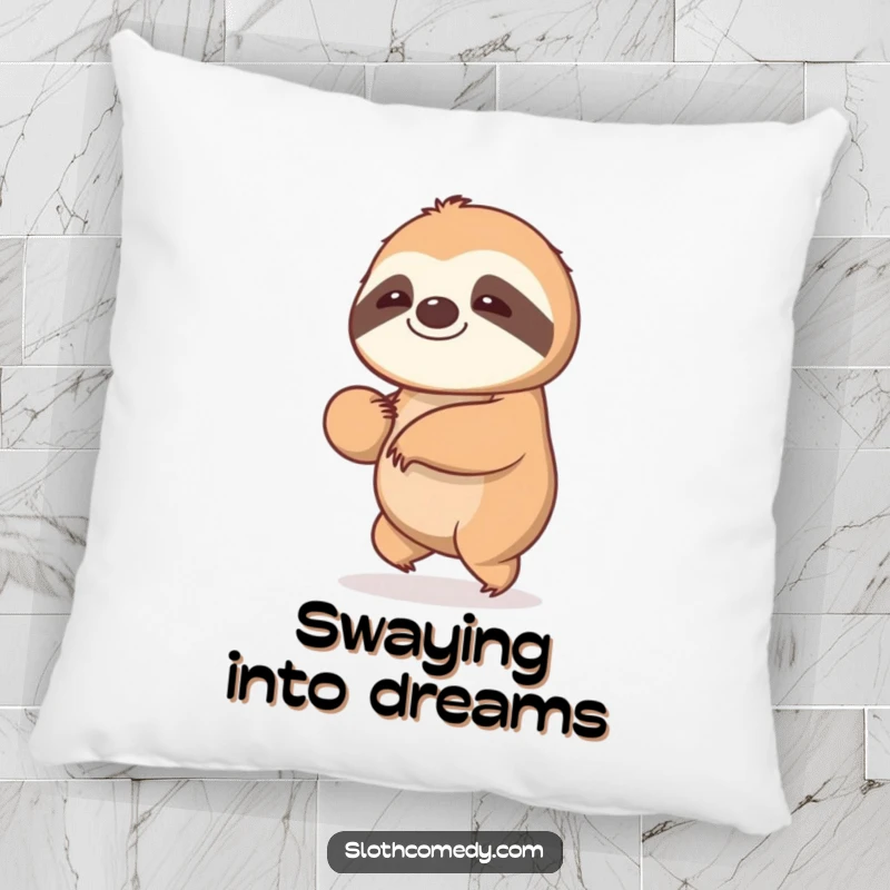 Funny Kawaii Sloth Pillow: A sloth sways gently, offering soft, humorous comfort and relaxation.