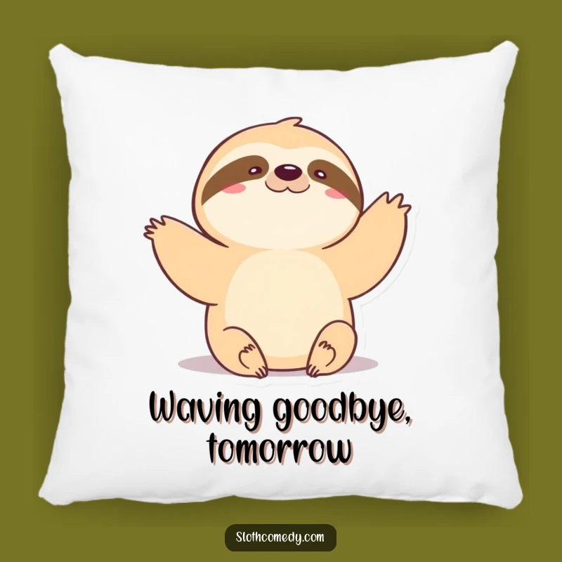 Funny Kawaii Sloth Pillow - Cozy Slow Wave Accent Humor