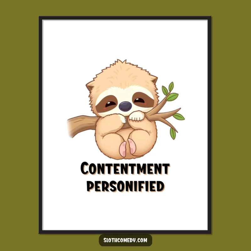 Funny Kawaii Sloth Hug Digital Print: Instant Coziness, Perfect Funny Gift!