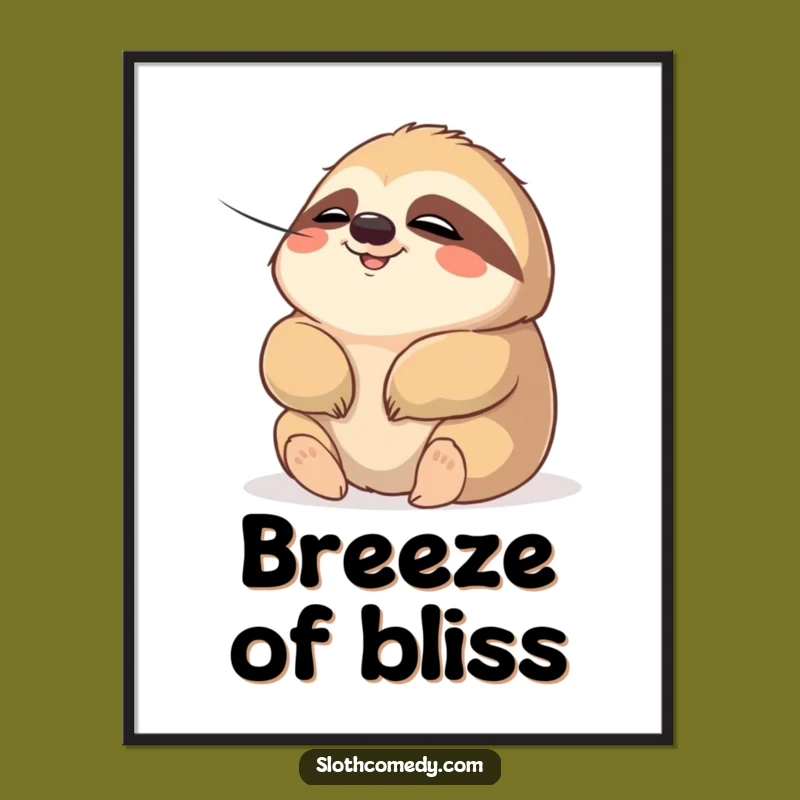 Funny Chubby Sloth Digital Art: Relaxation Decor - Instant Humor Gift
